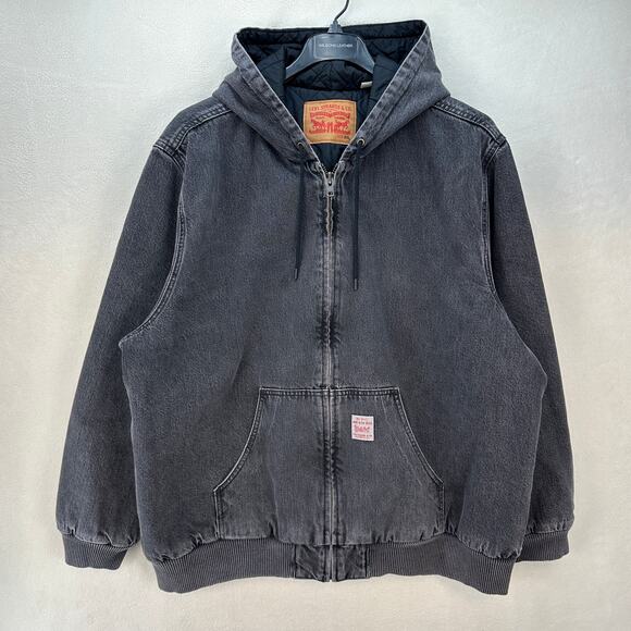 Levi's Men's XXL Vintage Quilted Hooded Zip up Jacket Work to be done - Picture 1 of 10